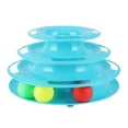 thumbnail image 1 of Funny Cat Pet Toy Cat Toys Intelligence Triple Play Disc Cat Toy Balls Cat Crazy Ball Disk Interactive Toy for IQ Training Blue, 1 of 11
