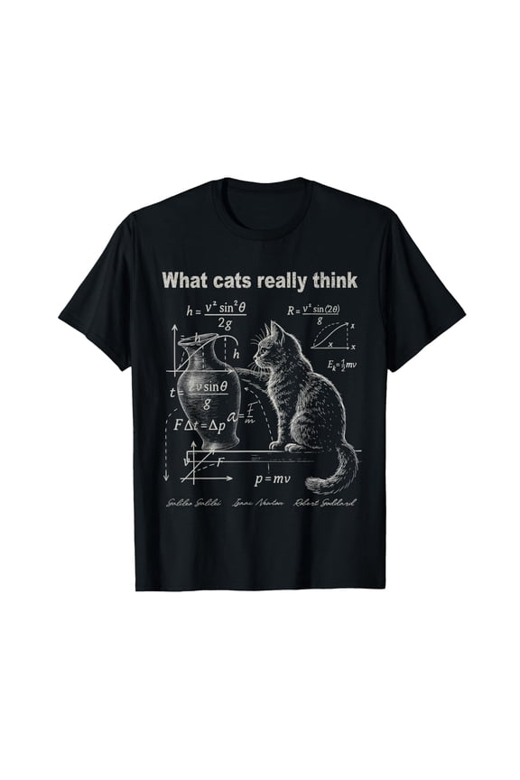 Funny Cat Physics Humor Design What Cats Really Think T-Shirt
