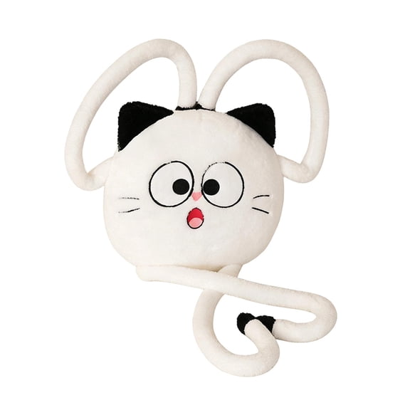 Funny Cat Plush Pillow Long Bendable Limbs Soft Stuffed Animal Cute Character Plush Toys Cuddle Cushion for Home Bedroom Decor Playtime Gift for Student and Adults White 1 Pack