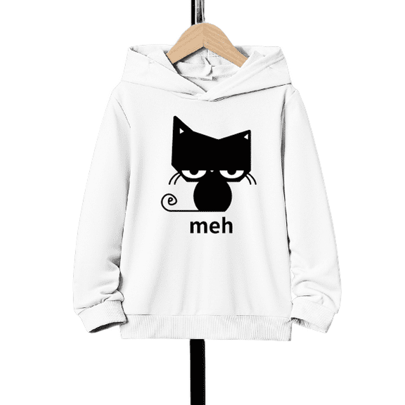 Funny Cat Print Boys Casual Long Sleeve Sweatshirt ,Kids Hoodie Tops For Fall Winter