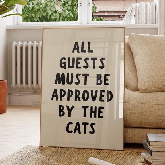 Funny Cat Quote Print: Retro Typography Wall Art UNFRAMED PAPER POSTER, Home Decor