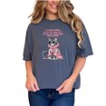 thumbnail image 1 of Funny Cat Quote T-Shirt, Cat Lover Gift Tee, Mentally Drained But Still Gonna Give Best Gift, Momma Didn't Raise Quitter Shirt, Denim Comfort Colors T-Shirt, Small, 1 of 1