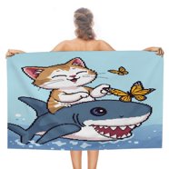 Beachland Big Shark Beach Towel – 30” X 60”, 100% Cotton | Great White Shark Design, Quick-Dry & Lightweight 4 thumbnail image
