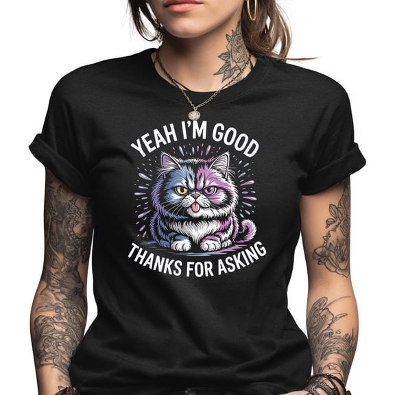 Funny Cat Shirt, Sarcastic Cat Tee, Grumpy Cat Gift for Introvert Cat Lover, Blep Cat Design, Humorous Feline Attitude Graphic Tee, Unique P