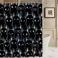 thumbnail image 1 of Funny Cat Shower Curtain Black Cute Animals Theme Cool Kitty Shower Curtains for Bathroom Decor Waterproof Abstract Cartoon Kitten Shower Curtain Sets with 12 Hooks 72"x72", 1 of 6