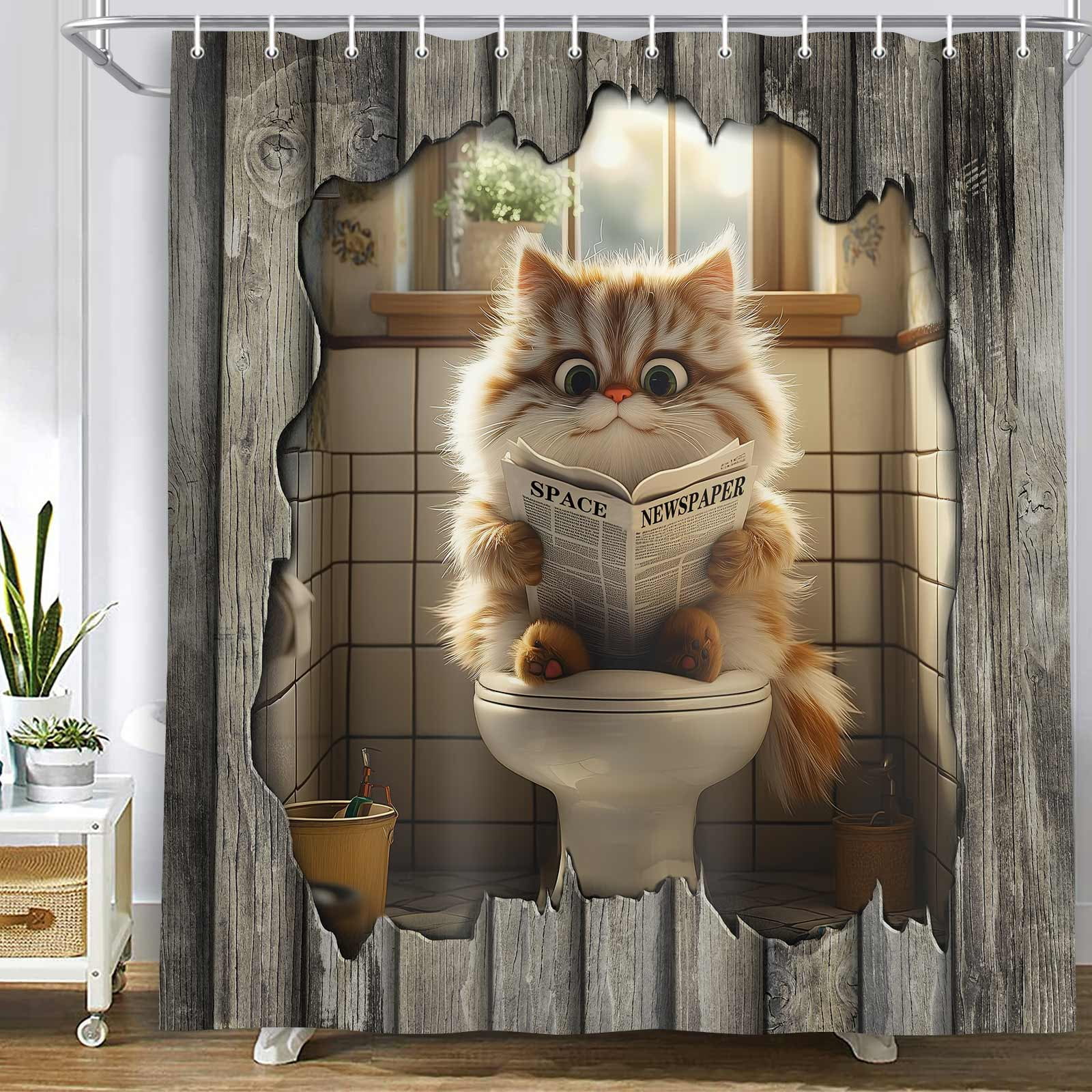 Funny Cat Shower Curtain