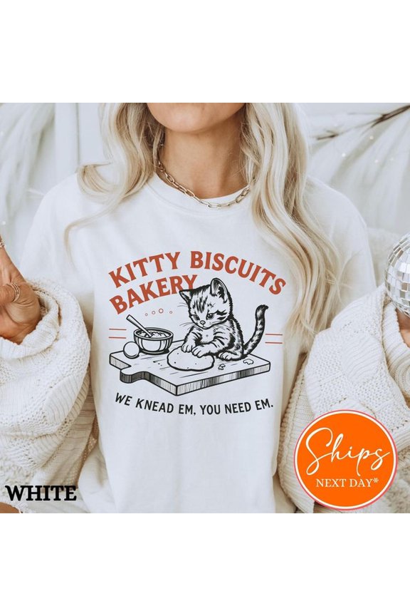Funny Cat Sourdough Shirt, Comfort Colors Biscuit T-Shirt, Cute Bakery Cat Lover Top