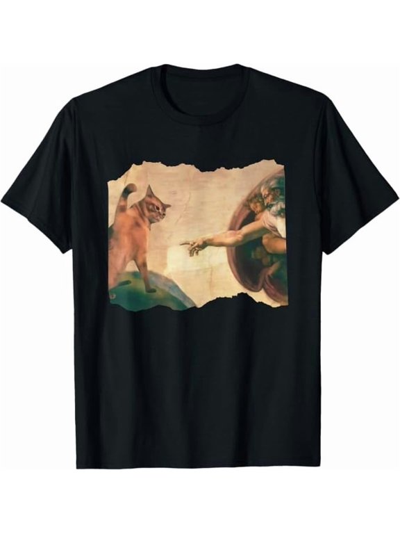 Funny Cat Swatting God's Hand Parody Cat The Divine Swipe T-Shirt