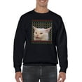 thumbnail image 1 of Funny Cat Sweatshirt Men -Smartprints Designs, Male 4X-Large, 1 of 4