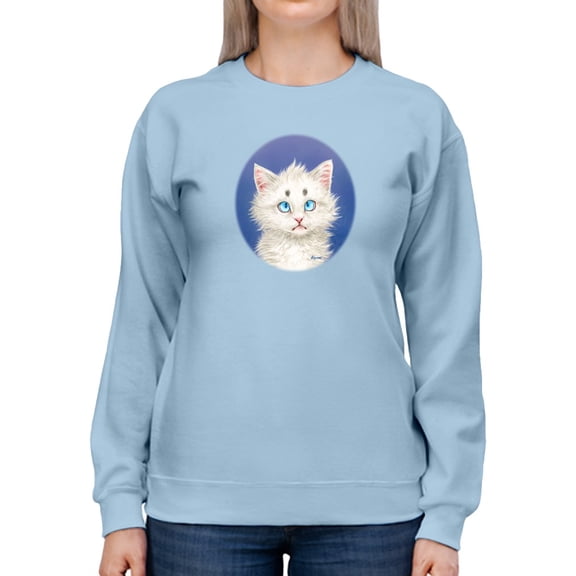 Funny Cat. Sweatshirt Women -Kayomi Harai Designs, Female Medium