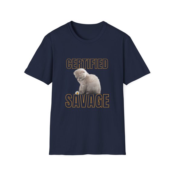 Funny Cat T-Shirt Certified Savage