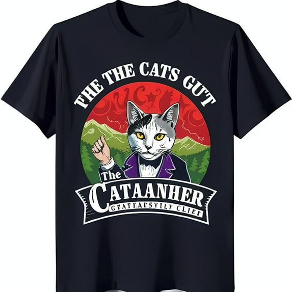 Funny Cat T-Shirt 'The Cats Gut' Pun Graphic Tee