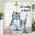 Funny Cat Taking a Bath Shower Curtain Bathroom Set 60Wx71H Inches