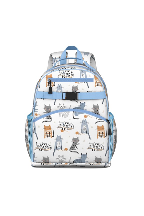Funny Cat Themed Print Backpack - Adjustable & Lightweight for Daily Use