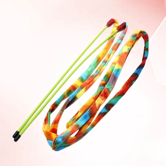 Interactive Cat Toy with Colorful PVC Ribbon and Bell - Fun Pet Teaser for Cats and Kittens, Stripe Design