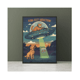 Image showcasing Funny Cat UFO Poster Golden Retriever and Goldfish Art - Walmart.com