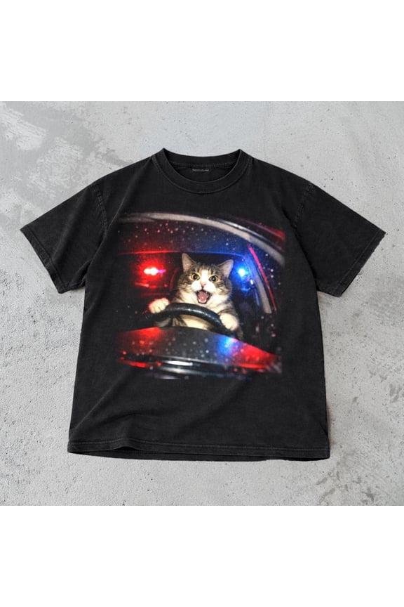 Funny Cat Vintage Meme Shirt, Retro Unhinged Graphic Tee