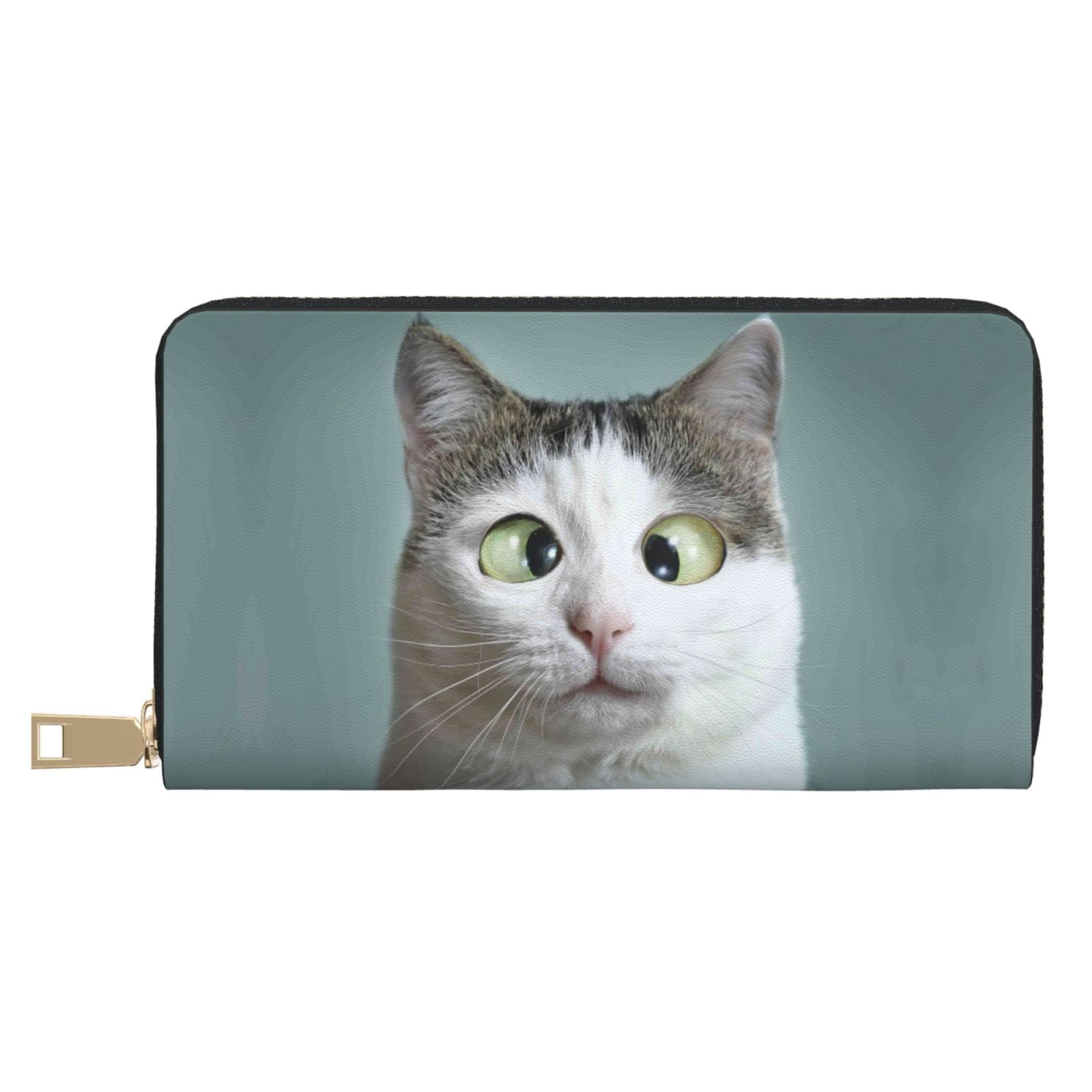 Comedically Large Wallet Funny Cat Wallet Women, Leather Bifold Multi Card Wallet, Women's ...
