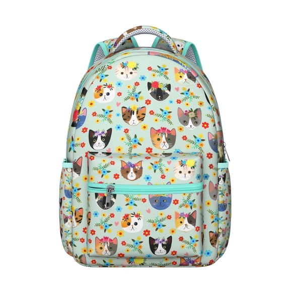 Funny Cat Waterproof Backpack - Cartoon Cat Print, Lightweight & Breathable for Daily Use