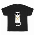 thumbnail image 1 of Funny Cat Wearing Sunglasses Playing Drums Drummers Cats Unique Unisex T-Shirt, up to Size 5XL, 1 of 2