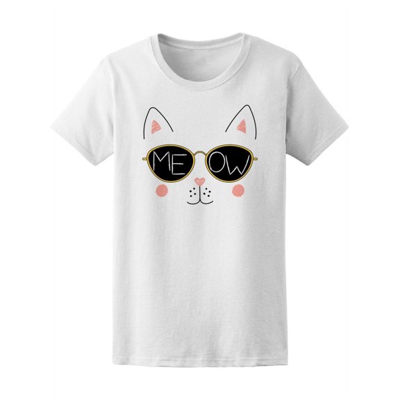 Funny Cat With Sunglasses Kawaii T-Shirt Women -Image by Shutterstock, Female x-Large