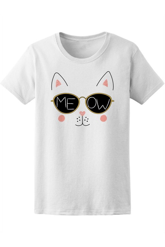 Funny Cat With Sunglasses Kawaii T-Shirt Women -Image by Shutterstock, Female x-Large