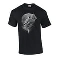 thumbnail image 1 of Funny Cat in Moonlight Graphic Adult Short Sleeve T-Shirt-XXXL Black, 1 of 4
