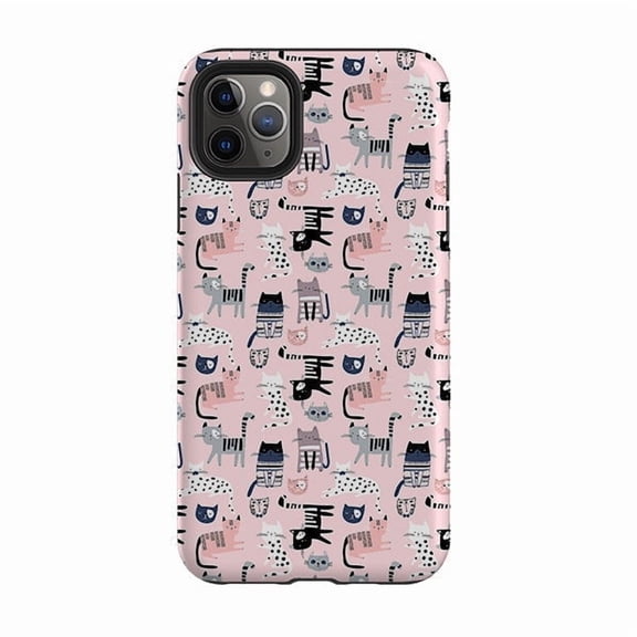 Funny Cat-titude Sassy Pet Pattern Phone Case for iPhone 16 15 14 13 12 11 Pro Max