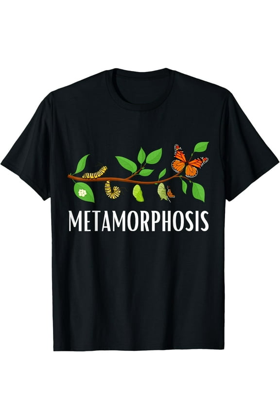 Funny Caterpillar Lifecycle Metamorphosis Monarch Butterfly T-Shirt