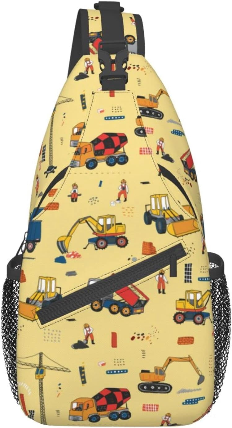 Funny Caterpillar Truck Tractor (4) Sling Bag Crossbody Hiking Travel Chest Bags Backpack Shoulder Daypack for Women Men