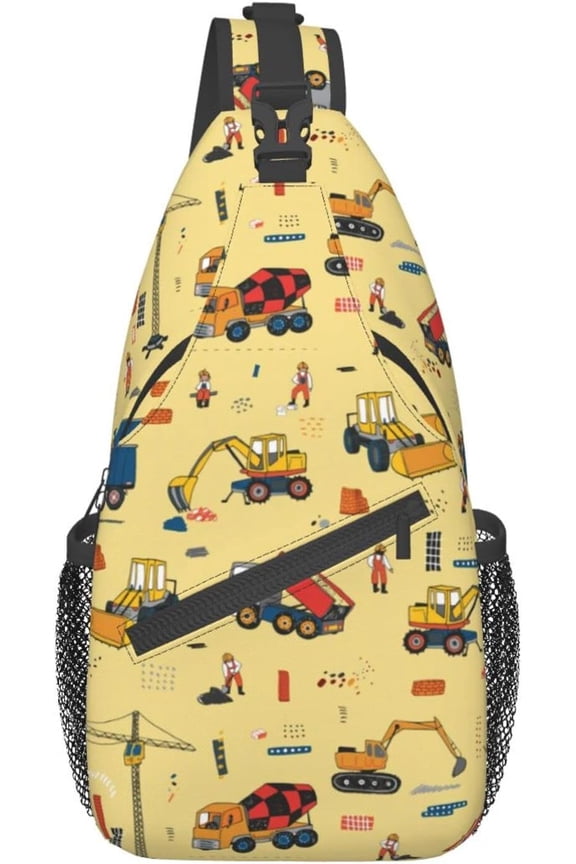 Funny Caterpillar Truck Tractor (4) Sling Bag Crossbody Hiking Travel Chest Bags Backpack Shoulder Daypack for Women Men