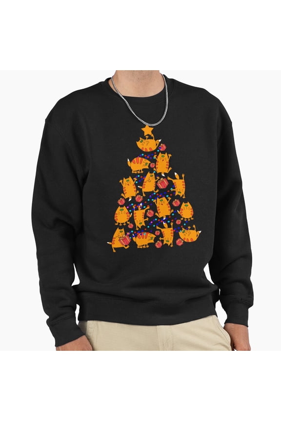 Funny Cats Christmas Men Kids Women Graphic Unisex Sweatshirt Retro Funny Sweater - Great Gift Idea G22637, Up to Size 5XL