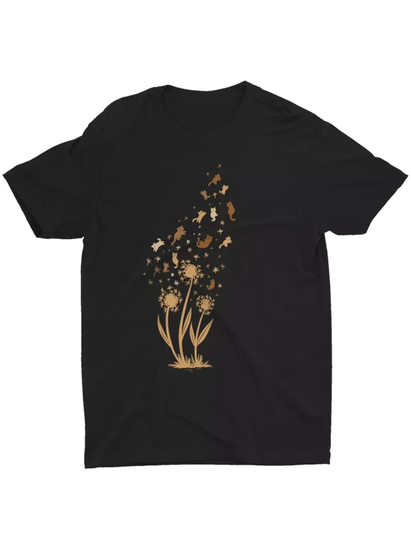 Funny Cats Dandelions T Shirt Men Women Gift For Cat Mom Dad Lover Tee Graphic | eBay