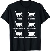 Funny Cats Meme, Chonk Cat Chart T-ShirtMen and women, Black T-shirt, size Extra large