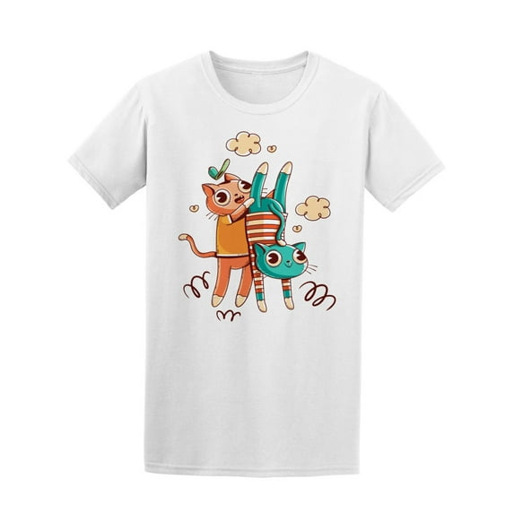 Funny Cats Playing Outdoors Tee Men's -Image by Shutterstock