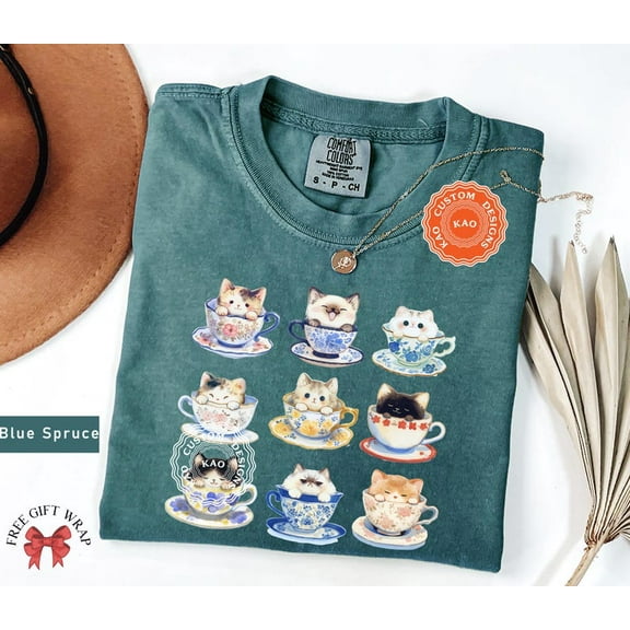 Funny Cats T-Shirt, Vintage Cat Breeds Graphic, Gift For Cat Mom, Cat Lover Shirt, Magical Kitten Clothes, Watercolor Cat Tee