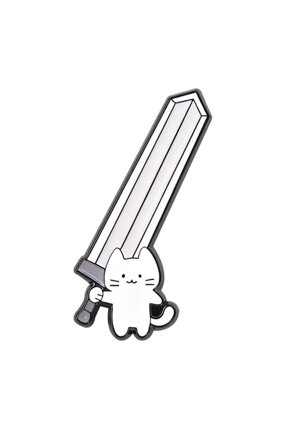 Funny Cats Wielding Swords Novelty Brooch For Backpack Jackets Decoration