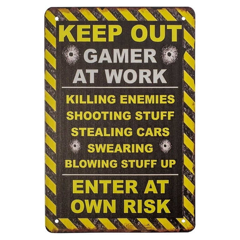  Funny Gamer Sign Gaming Decor For Boys Room Keep Out