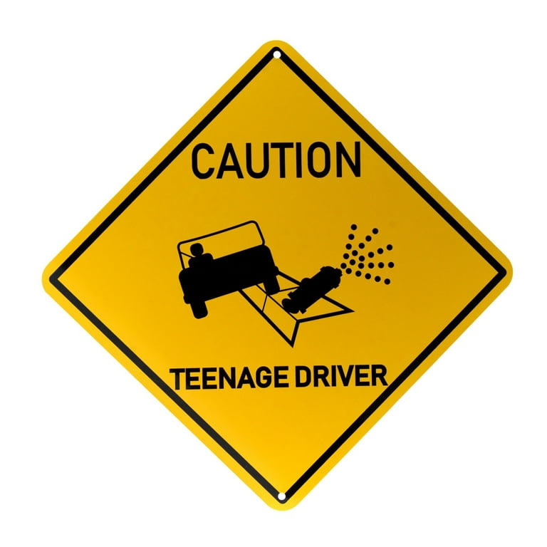 Funny Caution Teenage Driver Metal Sign Car Novelty Door Decor