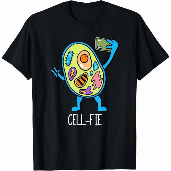 Funny Cell-Fie Biology Pun for Unisex Science Teacher Graphic Novelty T-Shirt