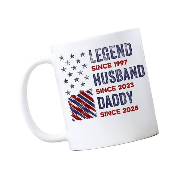 Funny Ceramic Mug Creative Men's Legends Milestones Coffee Cup For Husband Birthday Anniversary Fathers Day