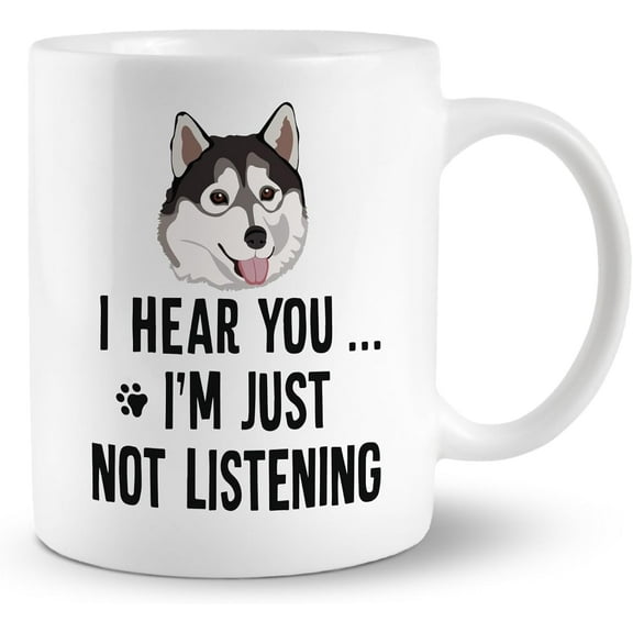 Funny Ceramic Mug Dog Ceramic Mug 11oz Coffee & Tea Cup with Handle Coffee Mug Tea Mug Gifts for Dog Owners Husky Doberman Pug Labrador Pattern Mug Cup