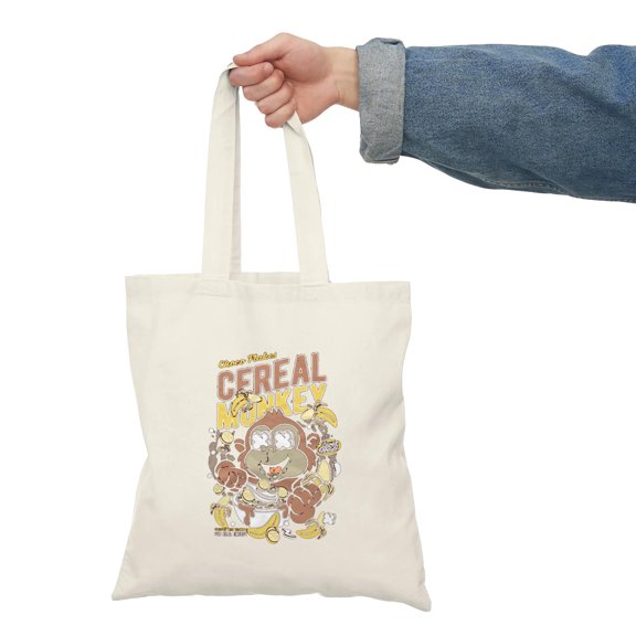 Funny Cereal Monkey Retro Vintage Breakfast Box Print Unisex Tote Bag D390911