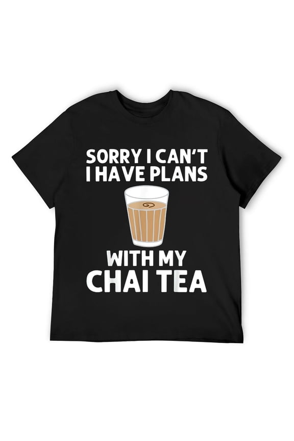 Funny Chai Tea Design For Men Women Desi Chai Latte Drinkers T-Shirt Black