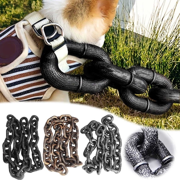 Funny Chain Dog Leash for Small Medium Pets Durable Training Lead for Dogs Cats Adjustable Walking Control with Humor Design