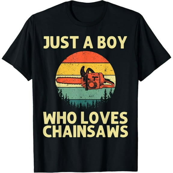 Funny Chainsaw For Boys Kids Lumberjack Arborist Tree Cutter T-Shirt