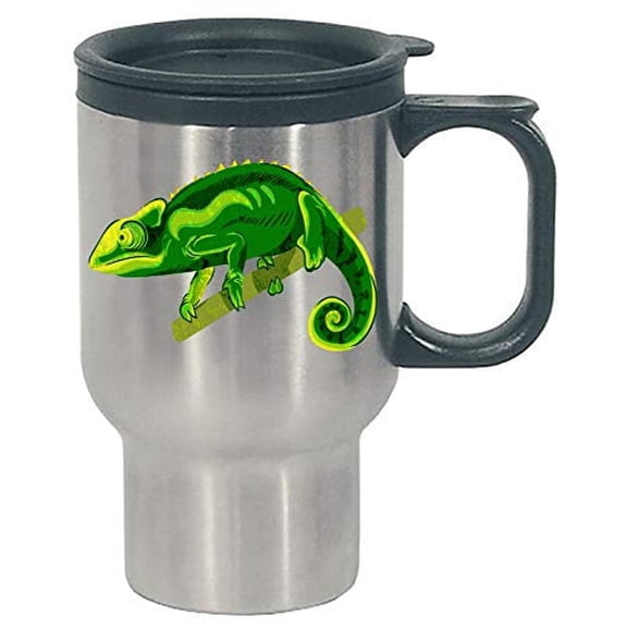 Funny Chameleon - Lizard Reptile Camouflage Chamaeleonidae Humor - Stainless Steel Travel Mug