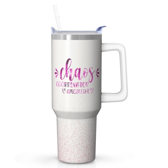 Funny Chaos Coordinator Tumbler Gift: 40oz Insulated Stainless Steel Cup with Handle, Perfect for Women Boss Coworker Teacher Nurse Mom Present