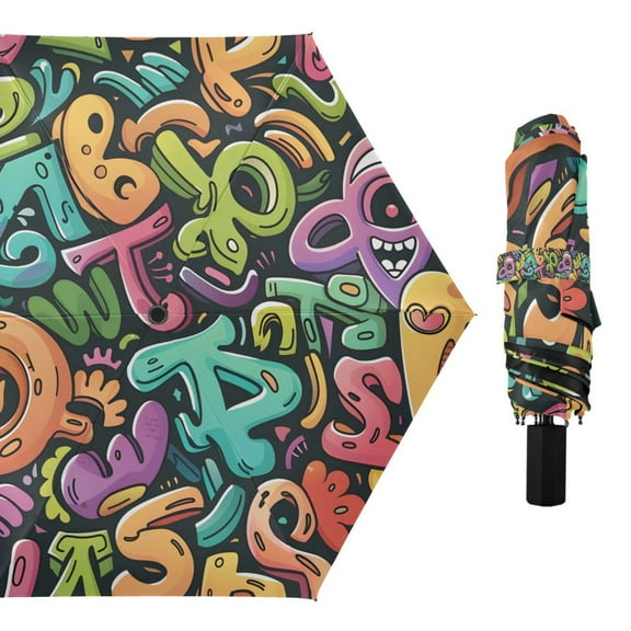 Funny Characters Compact Sun Umbrella Windproof Travel Umbrellas for Rain Strong Portable UV Protection