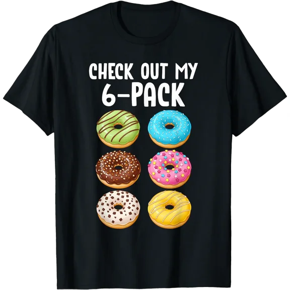 Funny Check Out My 6 Pack Donut Doughnut Sweet Food Gym T-Shirt